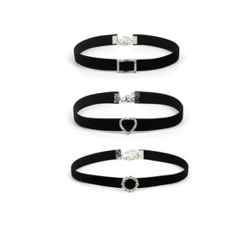 [YFFSFDC] チョーカー ネックレス黒 3点セット シンプルおしゃれ メンズ レディース choker 首輪 アクセサリー ネックレスチョーカー サイズ調整可能