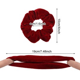 EUPSIIU Pack of 6 Hair Rings for Women, Scrunchies, Silk Scrunchies, Satin, Cable Elastics, Ponytail Holder, Silk Hair Band, Reusable, Hair Accessories for Girls and Women (Red)