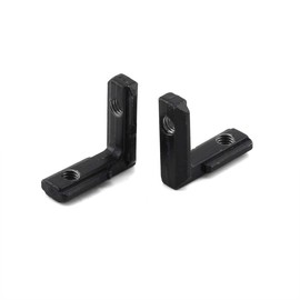 PZRT 8-Pack Black T Slot L-Shape Corner Bracket, 90 Degree Aluminum Profile Interior Joint - with M5 Screws,Suitable for 6mm Slot 2020 Series Aluminum Extrusion Profile