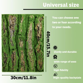 Sysmashing 15.75x11.81in Reptile Terrarium Cork Background,Bearded Dragon Tank Bark Backdrop Wall Decor with Artificial Moss for Gecko Lizard Tortoise Frog Chameleon(1Pcs)