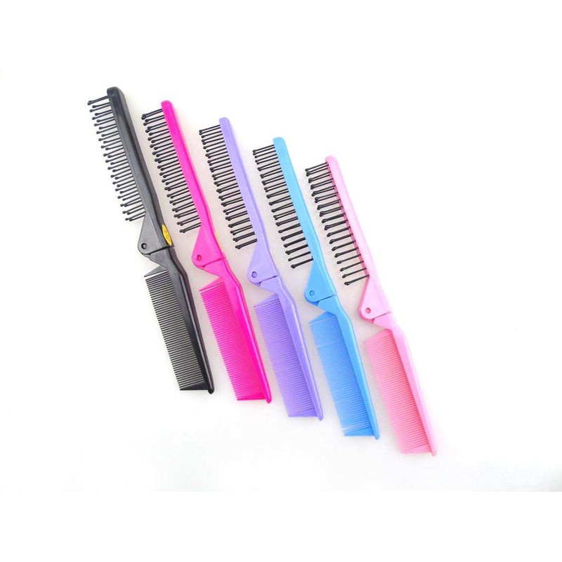 Louise Maelys Portable Travel Folding Hair Brush Compact Pocket Double