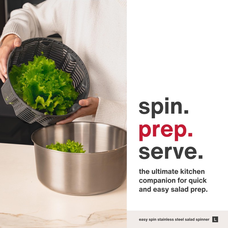 Zyliss Easy Spin Salad Spinner - Fruit & Veggie Dryer