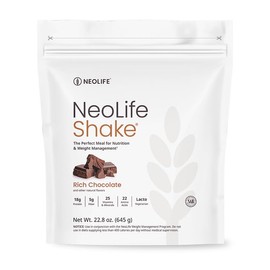 NeoLife - NeoLifeShake - Meal Replacement Shake Powder, 25 Vitamins & Minerals, 22 Amino Acids, High Protein Nutrition & 5gr Fiber, Protein Powder for Shakes - Rich Chocolate, Weight 22.8 oz (645g)