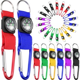 TOODOO 72 Pieces Compass Keychain Bulk Metal Buckle Belt Clips Adventure Party Favors Outdoors Camping Theme Birthday Party Favors School Map Project Prizes for Kids