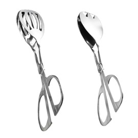 Pack of 2 Stainless Steel Food Tongs, Food Tongs, Pastry Tongs, Salad Tongs, Kitchen Stainless Steel, Buffet Tongs, Barbecue Tongs, Tongs, for Salads, Bread, Cakes, Buffets, Barbecue