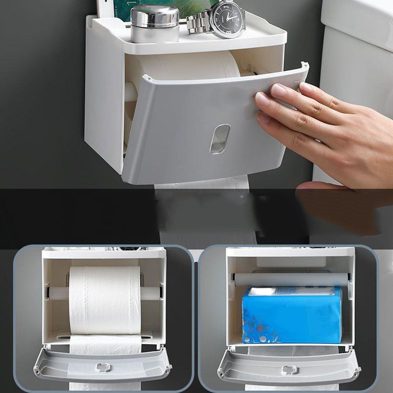 Wall Mounted Tissue Organizer Rustproof Easy To Operate Wall Hanging