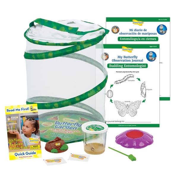 Butterfly Garden with Live Cup of Caterpillars – Includes Both English and Spanish Butterfly STEM Activity Journals