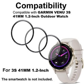 smaate 3D Screen Protectors Compatible with Garmin Venu 3S 41MM 1.2-Inch Outdoor Watch, 3 Piece, Full Coverage, Anti-shatter