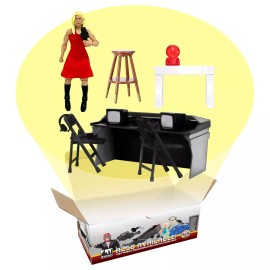 Figures Toy Company Deluxe Female Announcer & Accessory Kit for WWE & AEW Wrestling Action Figures