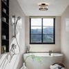 Zlepmlla Crystal Black Ceiling Light, Modern Semi Flush Mount Ceiling