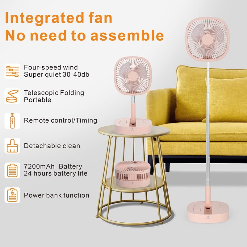 Magesh Portable Pedestal Fan - Foldaway Standing Fan Foldable Desk