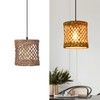 Arturesthome Boho Hand Woven Rattan Pendant Light Fixture, Mini Farmhouse