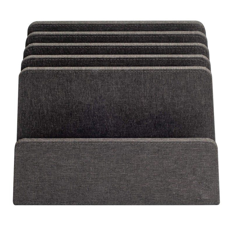 MobileVision Executive Dark Gray Desktop File Folder Organizer and Paper
