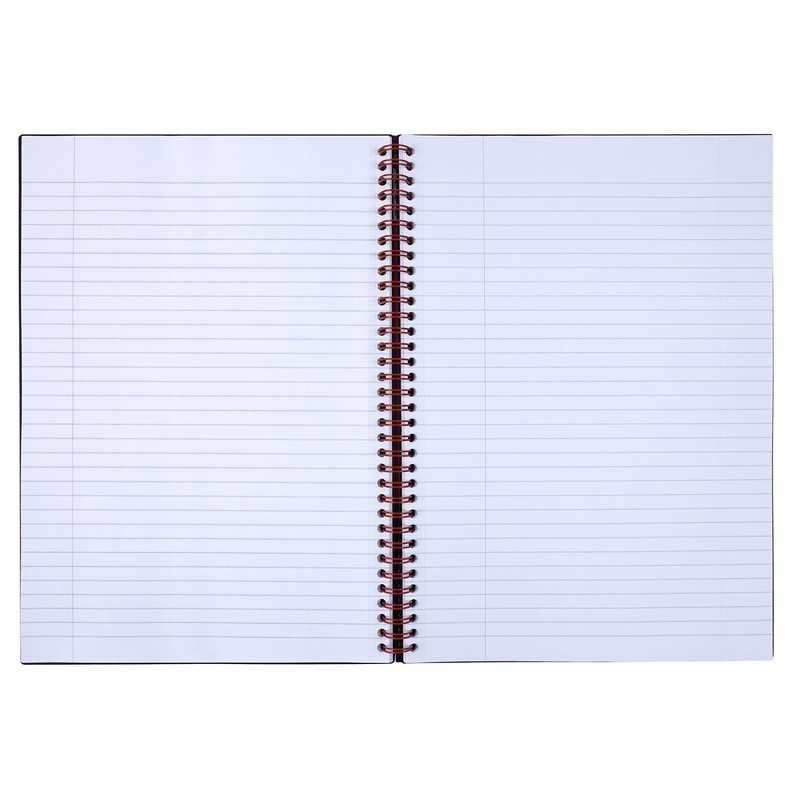 CASE OF 6 Black n' Red Twin Wirebound Notebook, Poly