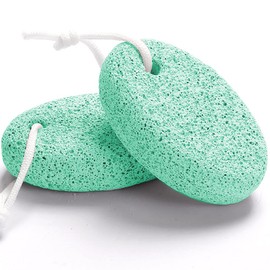 Natural Foot Pumice Stone for Feet, Borogo 2-Pack Lava Pedicure Tools Hard Skin Callus Remover for Feet and Hands -Green
