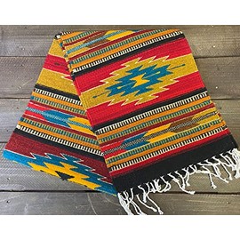 Mission Del Rey 15"x80" Southwestern Zapotec Hand Woven Wool Table Runner for Southwest Decor and Western Design (ztrb39)