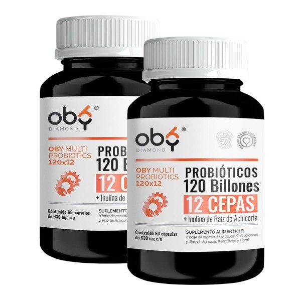 Probioticos 120 Billones de 12 Cepas + Prebioticos. OBY MULTI