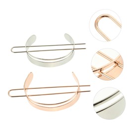 TOVINANNA 2pcs Chic U-shaped Hairpins Simple Alloy Hair Sticks for Women's Daily Photo Party