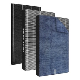 Popurure KC850U Replacement Filter Compatible With Sharp KC-850U Air Purifier, Part # FZ-C100HFU, With 2 HEPA filters and 1 FZ-C100DFU Activated carbon filter