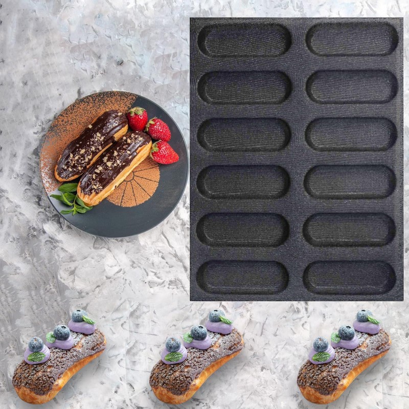 FETESUR Silicone Perforated Bread Mold for Baking, 12 Individual Oblong