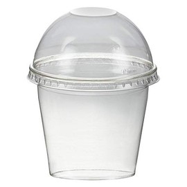 VEPATIM 50 Smoothies Cups Dessert Cups + Dome Lid 250 ml Diameter 95 mm PET Crystal Clear