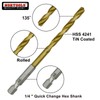 NORTOOLS 5 Pieces HSS Roll Forged Titanium Twist Drill Bit