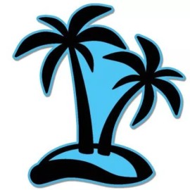 AK Wall Art Tropical Palm Trees Blue Car Vinyl Sticker - SELECT SIZE - (A) X-Small: 2.5"