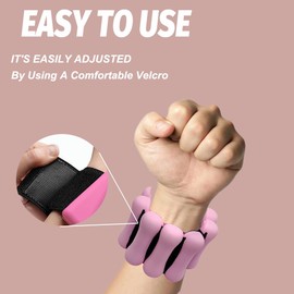 Ctrshif Wrist & Ankle Weights for Women Men, Adjustable Silicone Arm & Leg Weights Set of 2(1Lbs Each), Wearable Wrist Weights Bracelet Wristbands for Walking, Yoga & Pilates