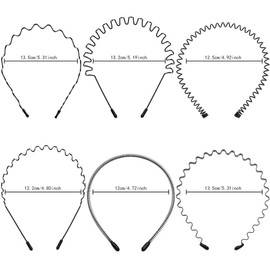 Yitaocity 10Pcs Unisex Black Metal Hair Hoop Spring Headband Sports Wave Hairband Flexible Headbands Accessories Multi-Style for Women Men