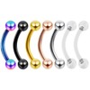 Bling Piercing 5pc 16g 1.2mm Vertical Labret Bar Curved J-Curve