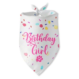 Girl Dog Birthday Decorations Birthday Girl Pet Triangle Scarf Bandana for Dogs Birthday Outfit Gifts Party Decorations Dress
