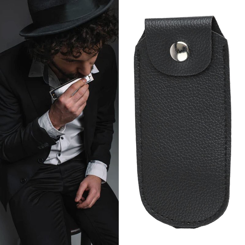 LiebeWH PU Leather Harmonica Case Harmonica Storage Bag Harmonica Carrying