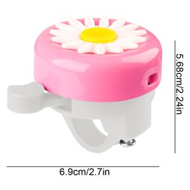 Thyonta Little Daisy Children's Bicycle Bell Crisp Sounding Sunflower-Shaped Mountain Bike Horn Suitable for Balance Bike Scooter Riding（White）
