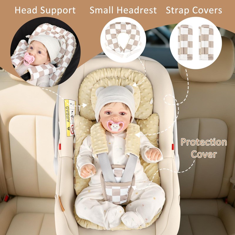 DILIMI Infant Car Seat Insert, Baby Car Seat Head Support