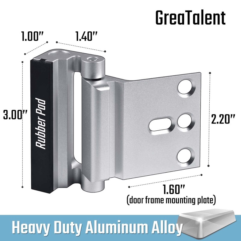 GreaTalent 6PACK Home Security Door Reinforcement Lock Childproof, Add High