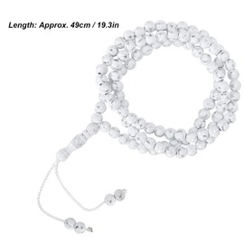 Islamic Prayer Beads, Muslim Rosary Beads 99 Grains Resin Gilding Religious Article(White)
