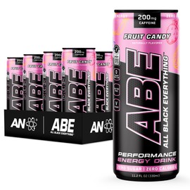 All Black Everything Sugar Free Energy Drink | Fruit Candy | 0 Calories | 12 Pack | 200mg Natural Caffeine | Pre-Workout Sport Drink for Men and Women