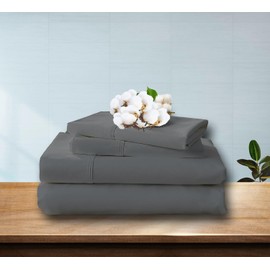 SLEEP-NEST Cal King Size 4 Piece Sheet Set - Comfy Breathable & Cooling Sheets - Hotel Luxury Bed Sheets for Women & Men - Deep Pockets, 100% Cotton, Extra Soft Sheets - Dark Grey Bed Sheet Set