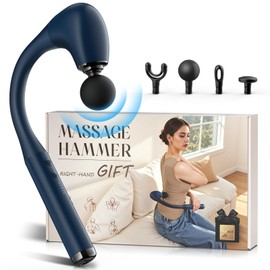 Massage Gun with Upgraded Extension Handle, 10MM Massage Gun Deep Tissue, Back Massager, Muscles/Neck/Shoulders/Waist/Legs Massager Portable for Pain Relief (Blue)