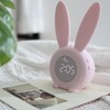 Digital Alarm Clock Cute Bunny Shape LED Night Light Luminous