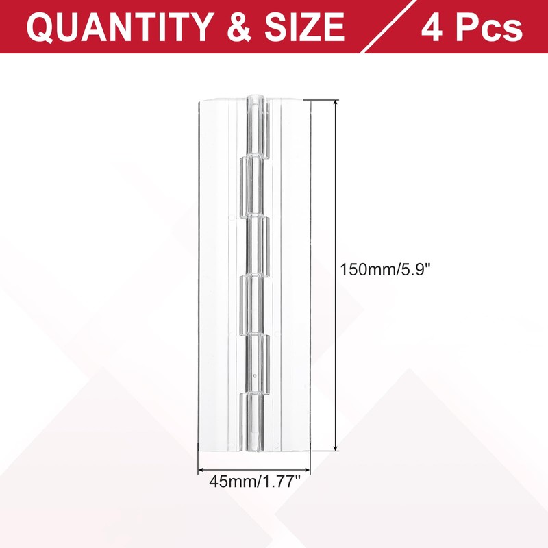 sourcing map Clear Plastic Hinges, Acrylic Hinges Small Hinge 150