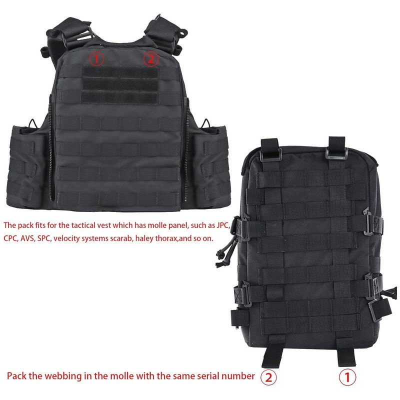 Tactical Mini Molle Hydration Pack,Molle Hydration Carrier with IFAK Pouch&US
