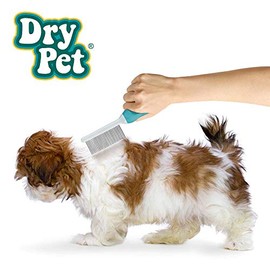 Dry Pet Peine de Metal para Perros de Pelaje Largo y Espeso, 1 Pieza, Dientes Redondeados, Suave para la Piel                                         