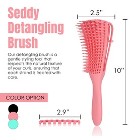 Seddy Detangling Brush, Painless Curly Hair Care Tool, Frizz-Free, Effortless Detangling, Tangle-Free Styling for Gentle and Innovative Curl, Revolutionized Design for Smooth, Knot-Free Hair