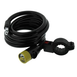 Burg-Wächter Schlüssel-Fahrradschloss, Spiralseilschloss 340 180 L mit Halterung, Diebstahlsicherung, Kabelschloss mit Seilschloss, 180 cm lang, Ø12 mm, farbig sortiert