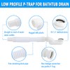 Cinsda Bathtub Shower Drain Pipe, Low Profile Flat 1 1/2