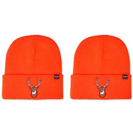 Klarny Blaze Orange Deer Hunting Hat - High Visibility Beanie, Comfortable, Stretchy Knit Hunter Hat - Deer & Bow Hunting Gear, Safety Accessories for Men, Women & Kids - One Size