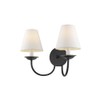 Livex Lighting 5272-04 Mendham 2-Light Wall Sconce, Black , White