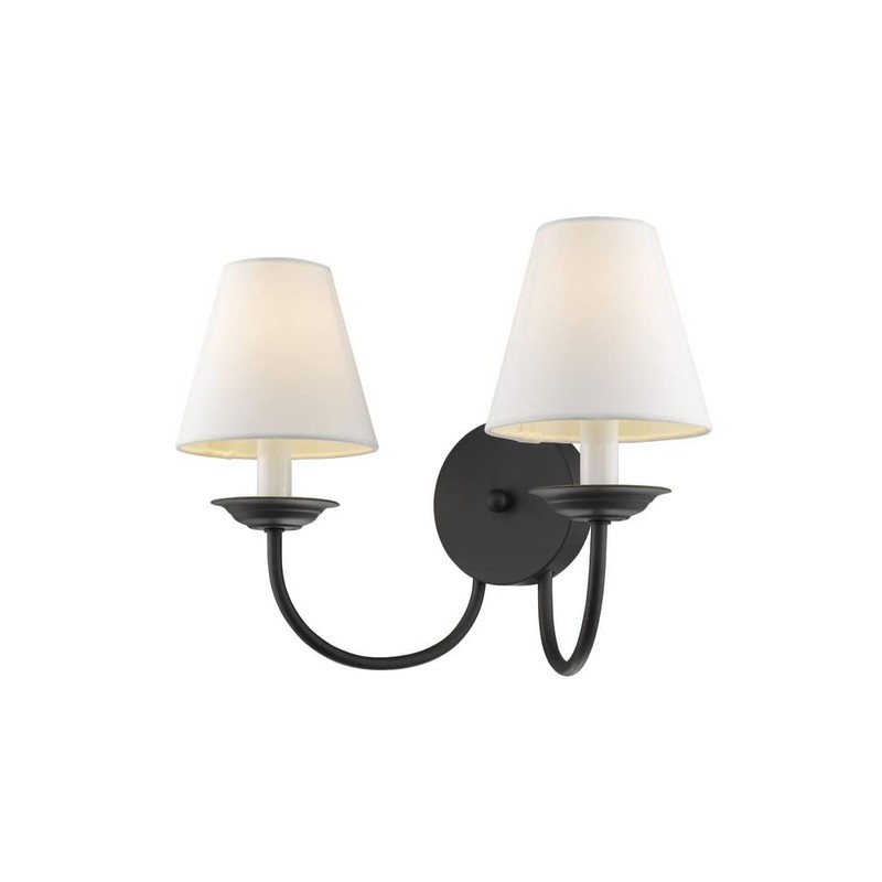 Livex Lighting 5272-04 Mendham 2-Light Wall Sconce, Black , White