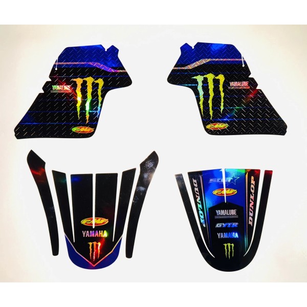 YAMAHA PW50 HOLOGRAPHIC TEAM GRAPHICS GLOSS DECALS 21MIL MX LAMINATION
